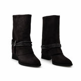 Ghete Dama Casual Anna Viotti Piele Intoarsa D105-8077R-F448-N43 maro
