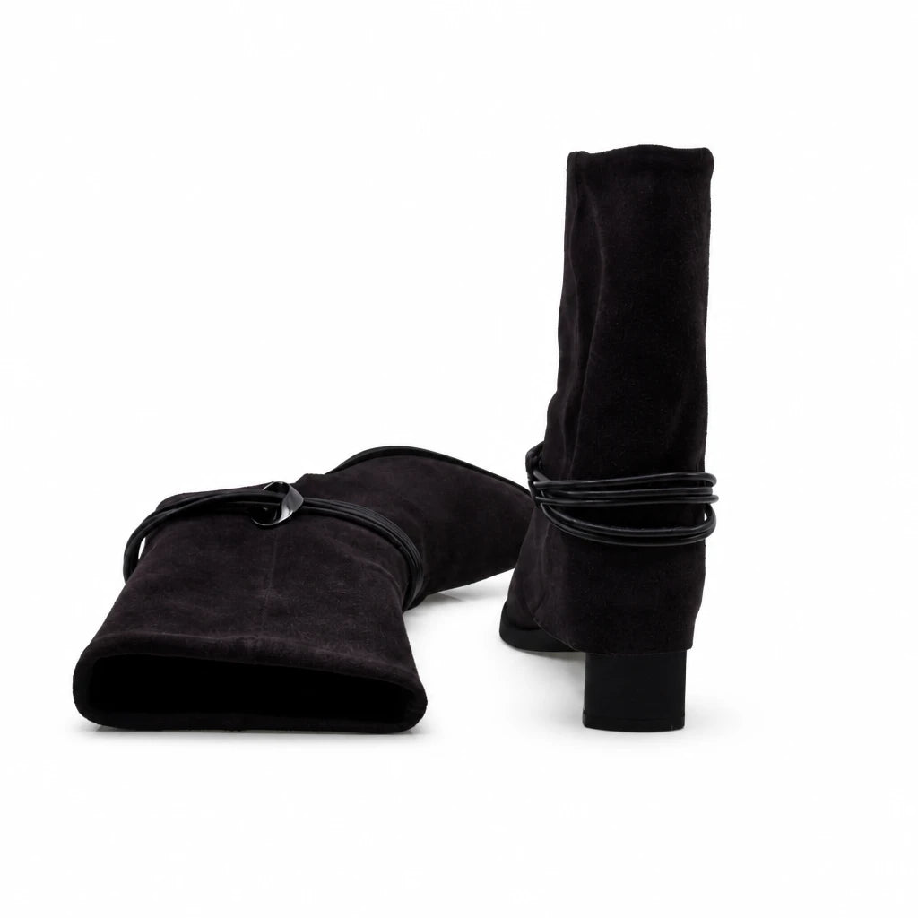 Ghete Dama Casual Anna Viotti Piele Intoarsa D105-8077R-F448-N43 maro
