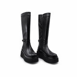 Cizme Dama Casual Anna Viotti Piele Naturala D122-A1381-H8239 negre