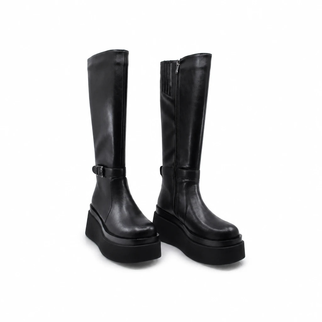 Cizme Dama Casual Anna Viotti Piele Naturala D122-A1381-H8239 negre