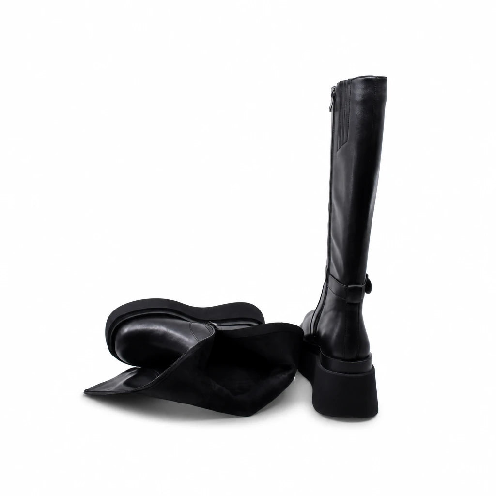 Cizme Dama Casual Anna Viotti Piele Naturala D122-A1381-H8239 negre