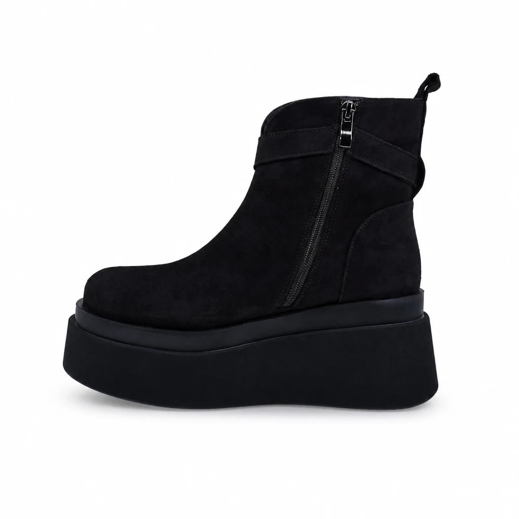 Ghete Dama Casual Anna Viotti Piele Nabuc D122-A1381-L9168 maro