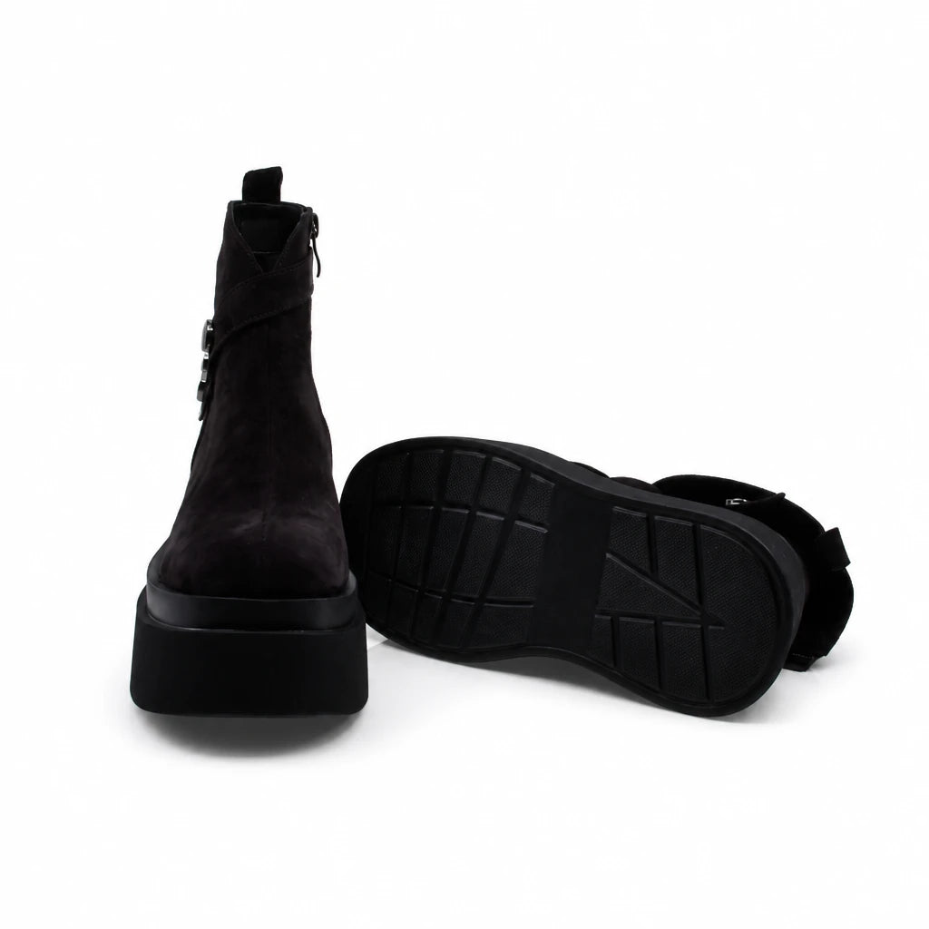 Ghete Dama Casual Anna Viotti Piele Nabuc D122-A1381-L9168 maro