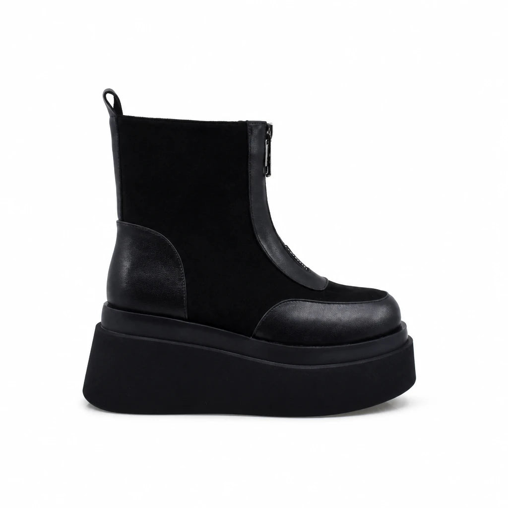 Ghete Dama Casual Anna Viotti Piele Naturala D122-A1381-L9178 negre