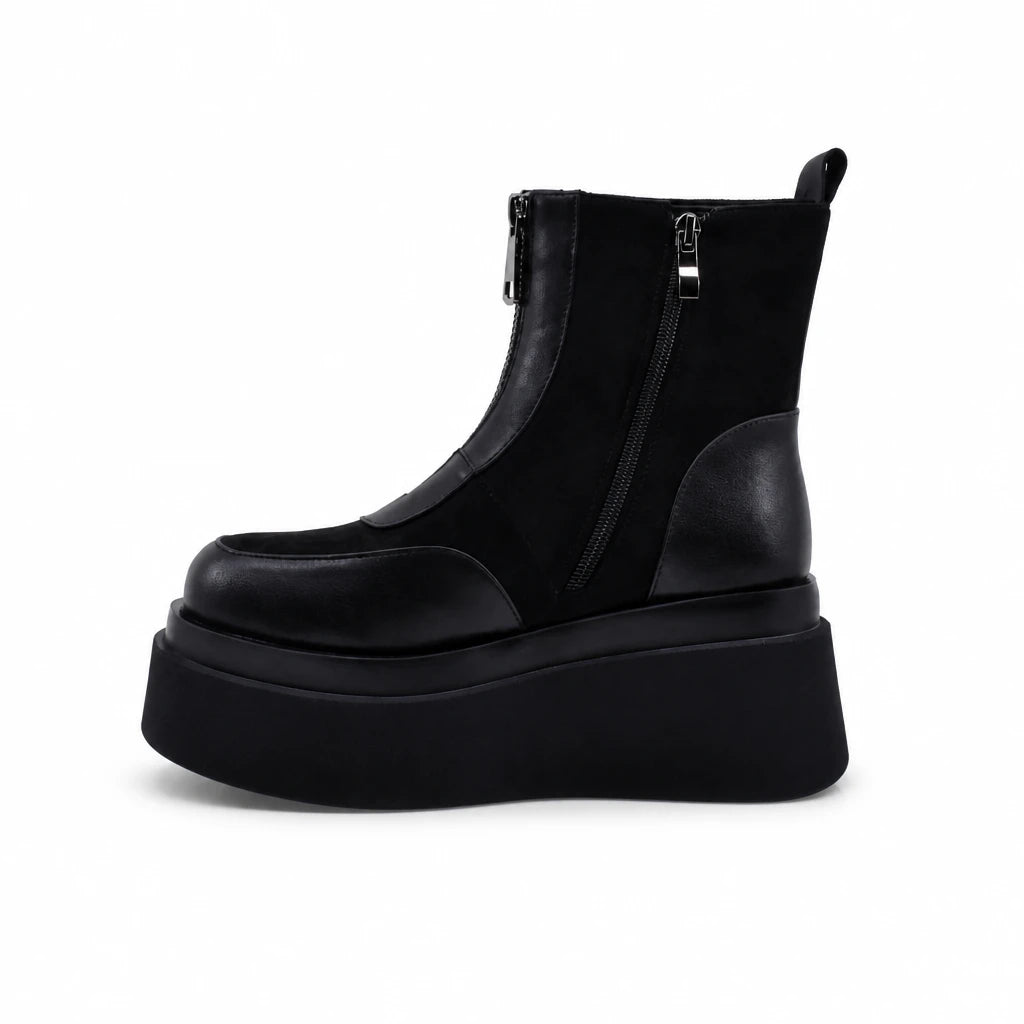 Ghete Dama Casual Anna Viotti Piele Naturala D122-A1381-L9178 negre