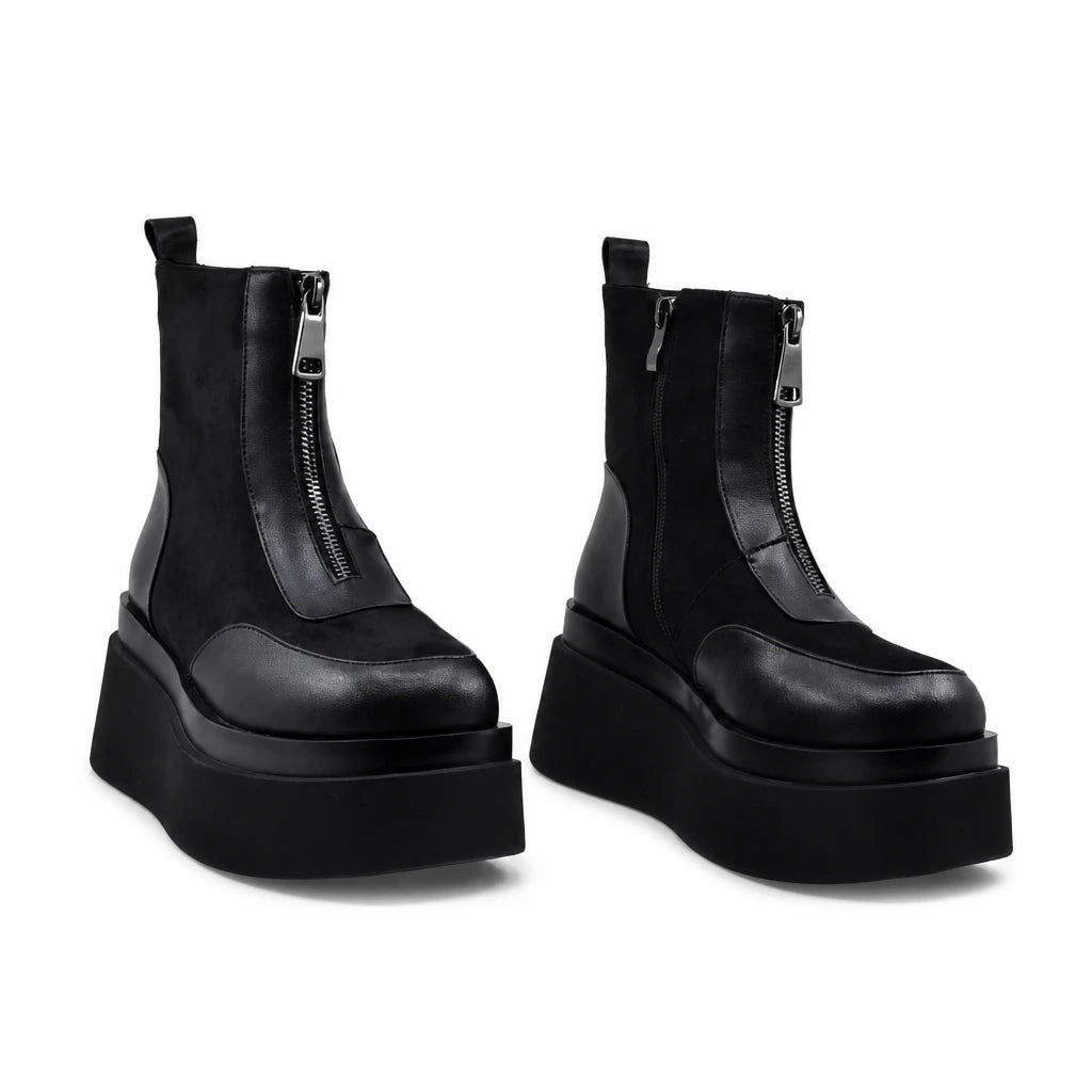 Ghete Dama Casual Anna Viotti Piele Naturala D122-A1381-L9178 negre