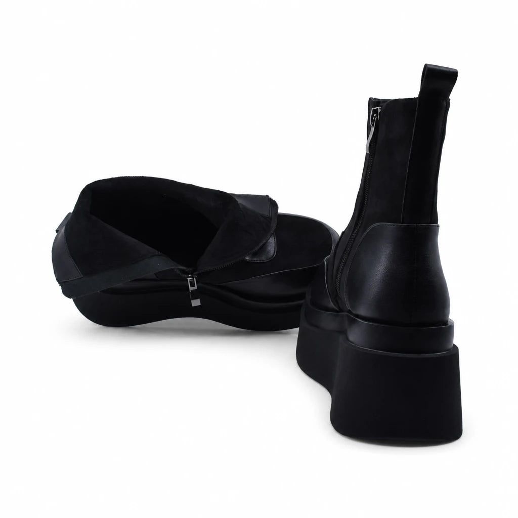 Ghete Dama Casual Anna Viotti Piele Naturala D122-A1381-L9178 negre