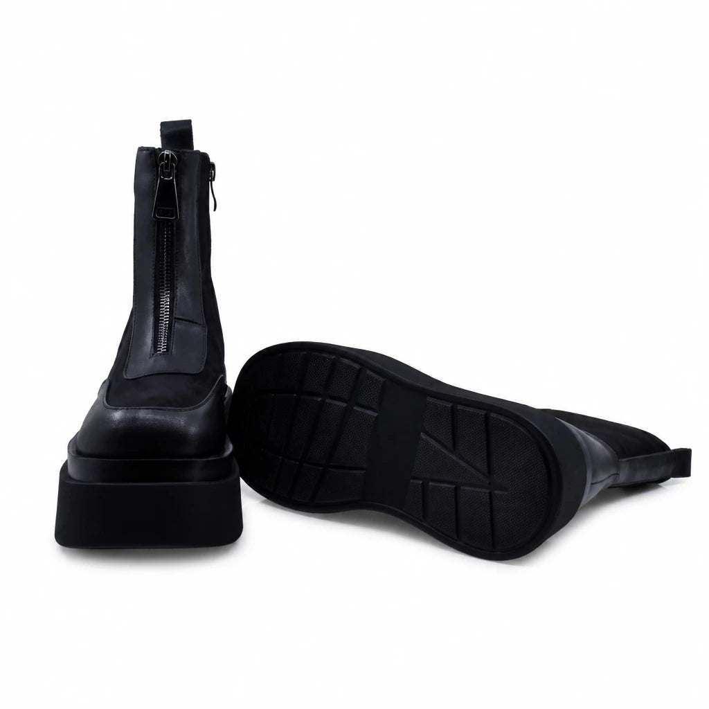 Ghete Dama Casual Anna Viotti Piele Naturala D122-A1381-L9178 negre