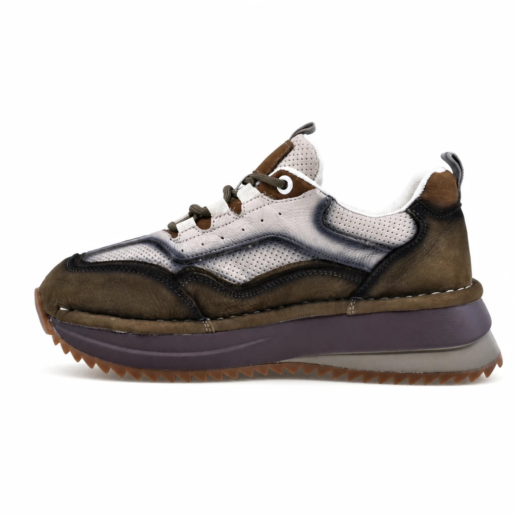 Pantofi dama sport Anna Viotti piele intoarsa D111-S2456 kaki