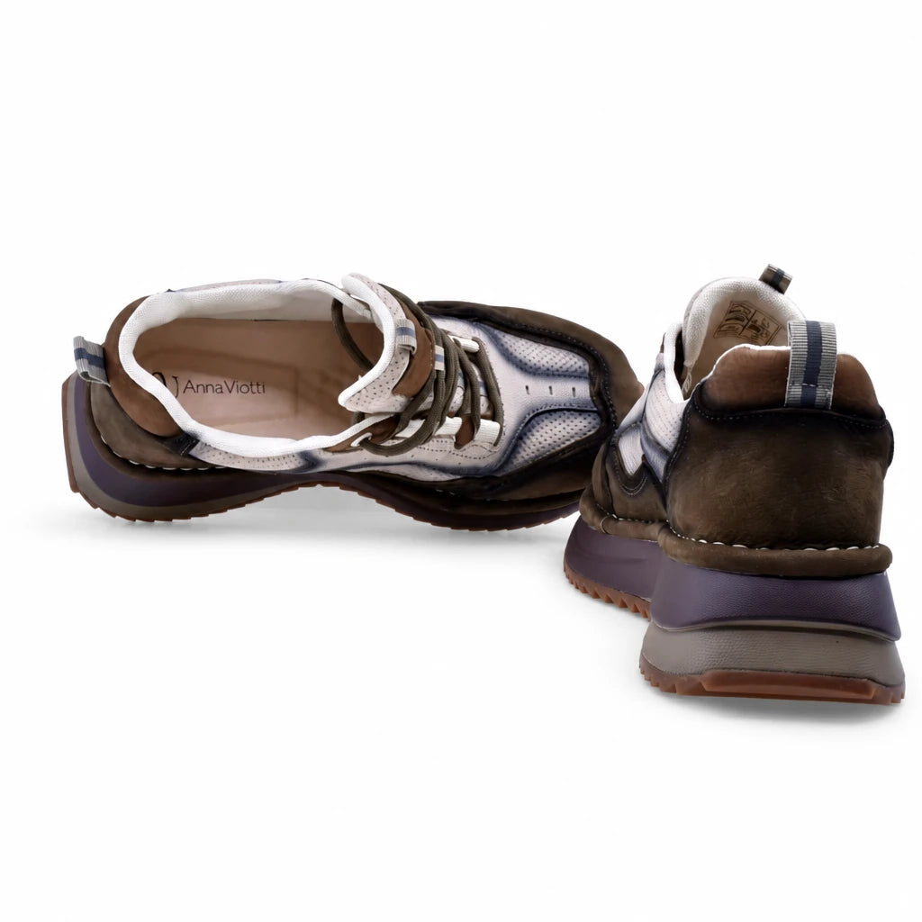 Pantofi dama sport Anna Viotti piele intoarsa D111-S2456 kaki
