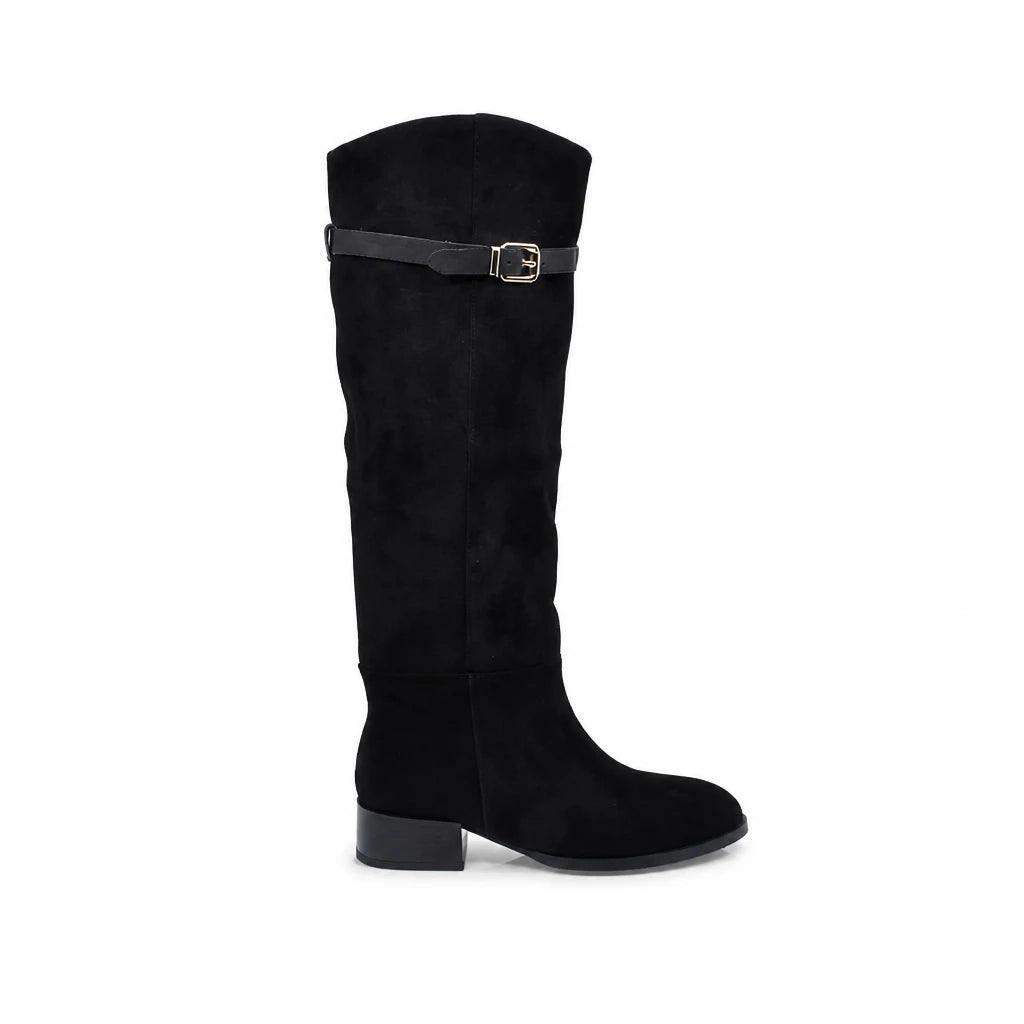 Cizme Dama Casual Anna Viotti Piele Intoarsa D122-P115-735 negre