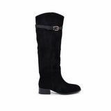 Cizme Dama Casual Anna Viotti Piele Intoarsa D122-P115-735 negre