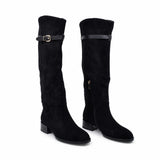 Cizme Dama Casual Anna Viotti Piele Intoarsa D122-P115-735 negre