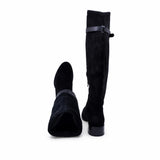 Cizme Dama Casual Anna Viotti Piele Intoarsa D122-P115-735 negre