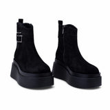 Ghete Dama Casual Anna Viotti Piele Nabuc D122-P115-292 negre