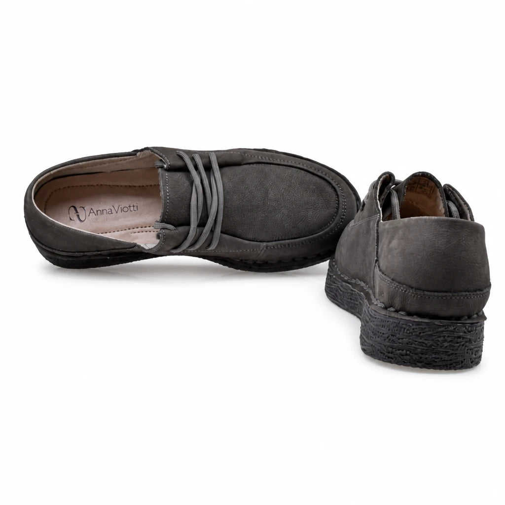 Pantofi dama casual Anna Viotti piele intoarsa D111-S5279 kaki