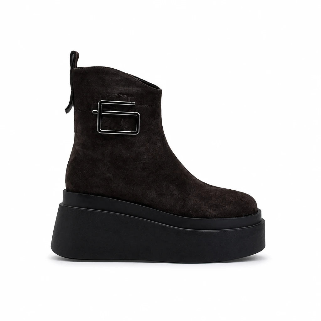 Ghete Dama Casual Anna Viotti Piele Nabuc D122-P115-292 maro
