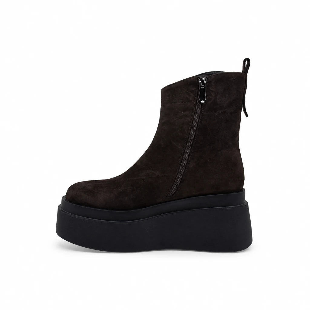 Ghete Dama Casual Anna Viotti Piele Nabuc D122-P115-292 maro