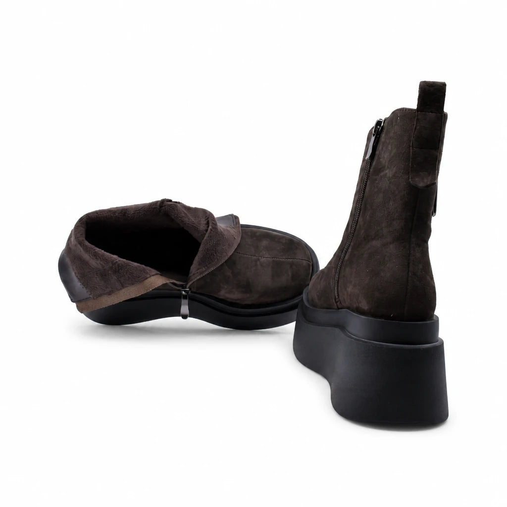 Ghete Dama Casual Anna Viotti Piele Nabuc D122-P115-292 maro