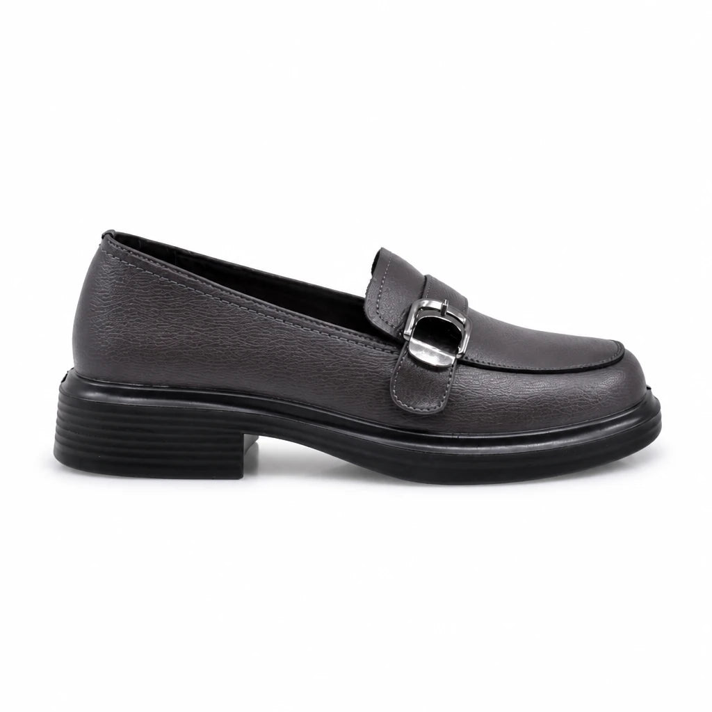 Pantofi dama casual Anna Viotti piele naturala D111-5191 gri inchis