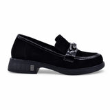 Pantofi dama casual Anna Viotti piele intoarsa D112-GAW2517 negri