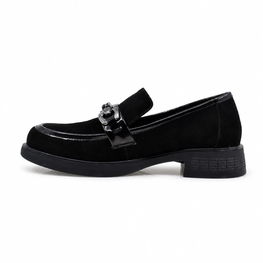 Pantofi dama casual Anna Viotti piele intoarsa D112-GAW2517 negri