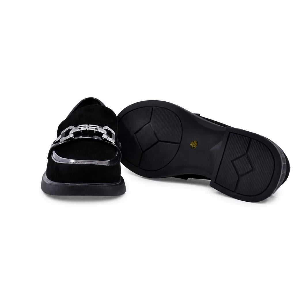 Pantofi dama casual Anna Viotti piele intoarsa D112-GAW2517 negri