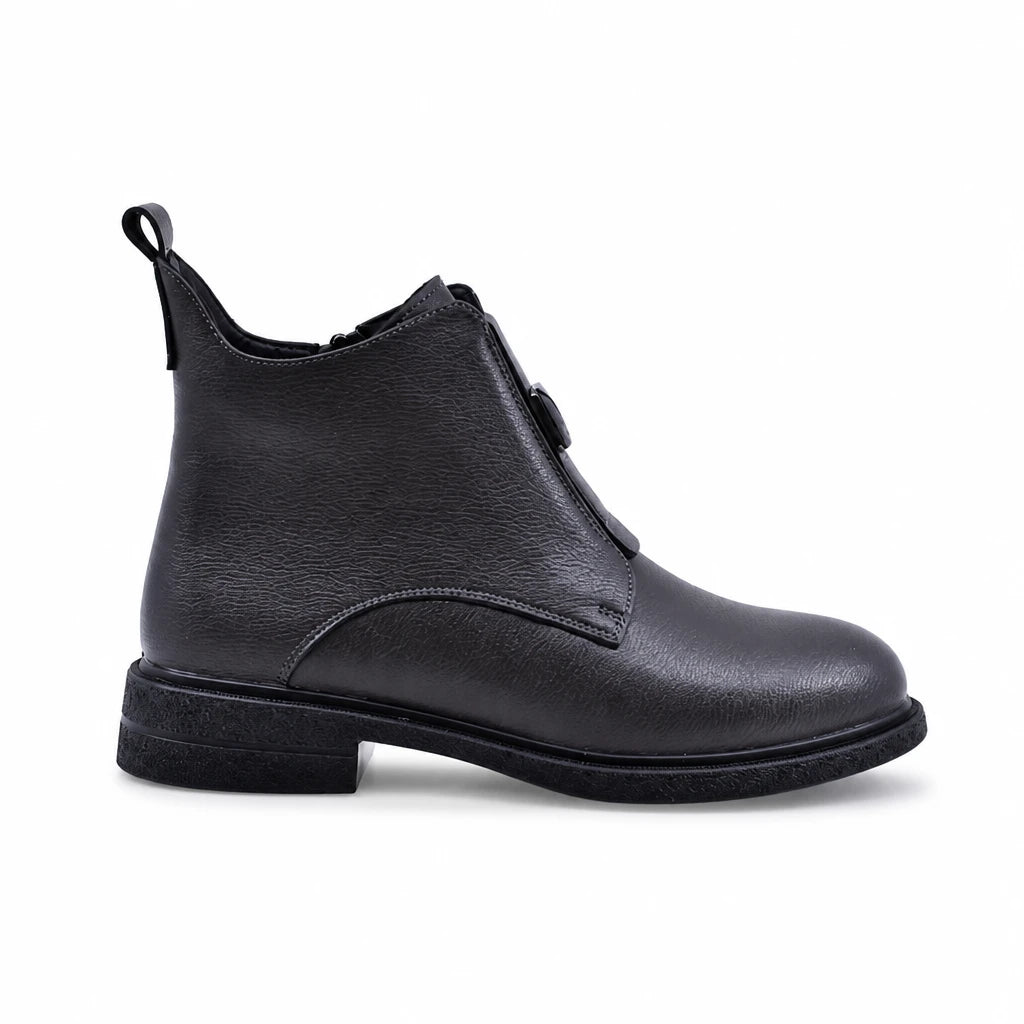 Ghete dama casual Anna Viotti piele naturala D111-B30058 gri