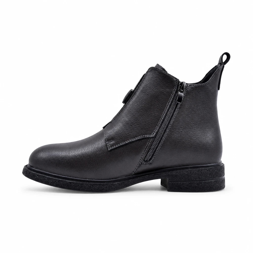Ghete dama casual Anna Viotti piele naturala D111-B30058 gri