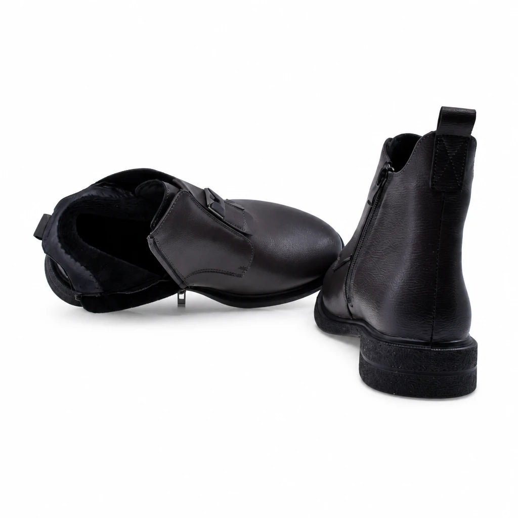 Ghete dama casual Anna Viotti piele naturala D111-B30058 gri