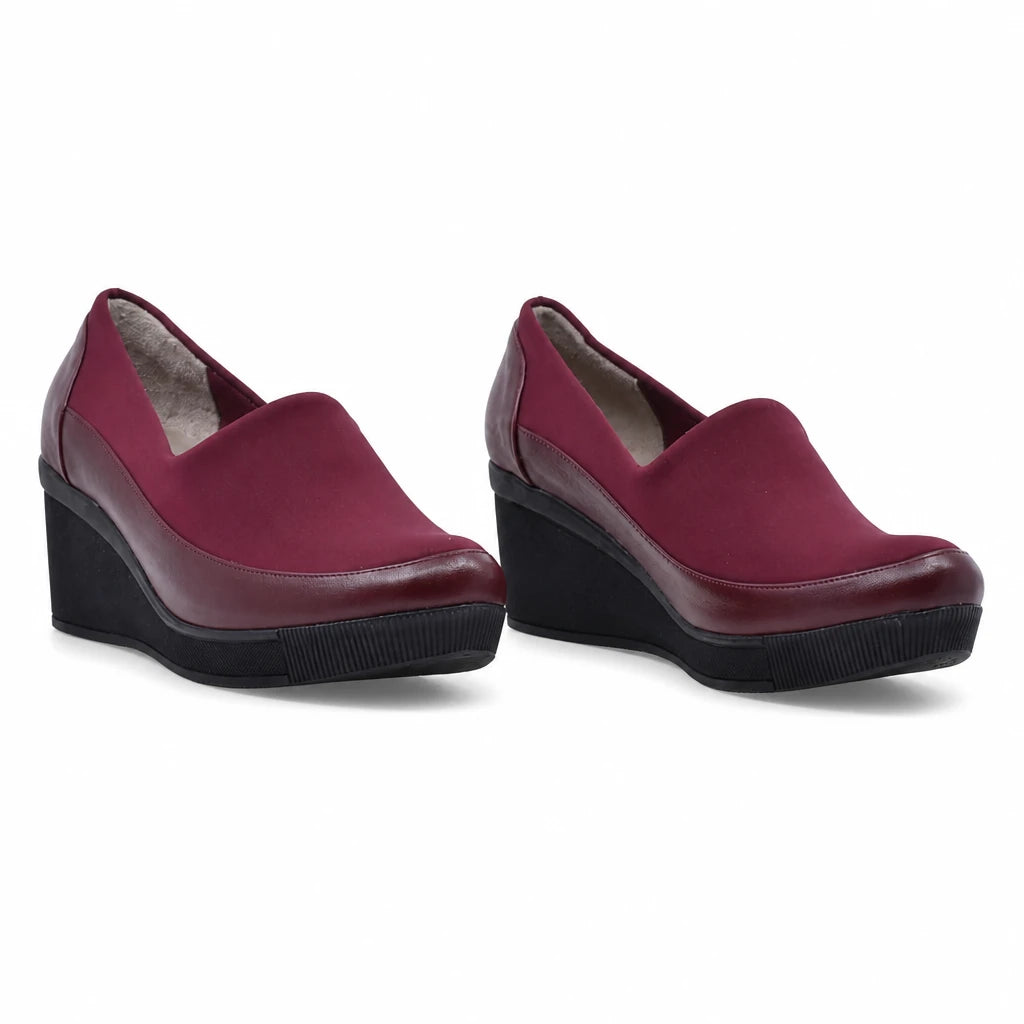 Pantofi dama casual Anna Viotti piele naturala/strech D22-ER-590 bordo