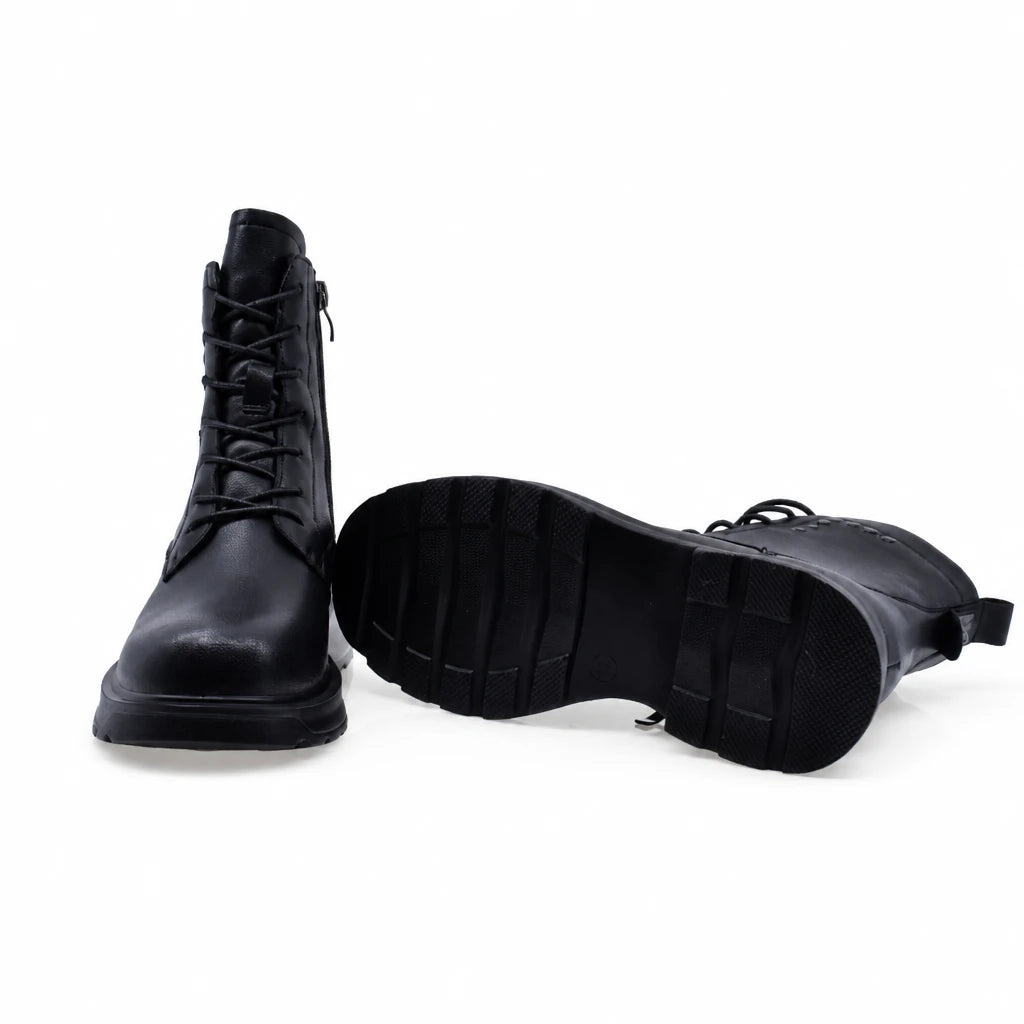 Ghete dama casual Anna Viotti piele naturala D111-B6372 negre
