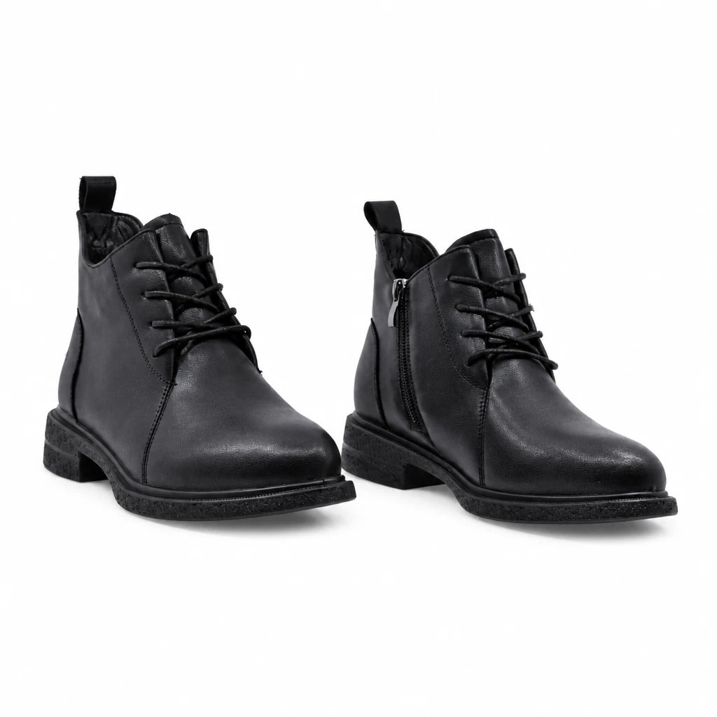 Ghete dama casual Anna Viotti piele naturala D111-B30045 negre
