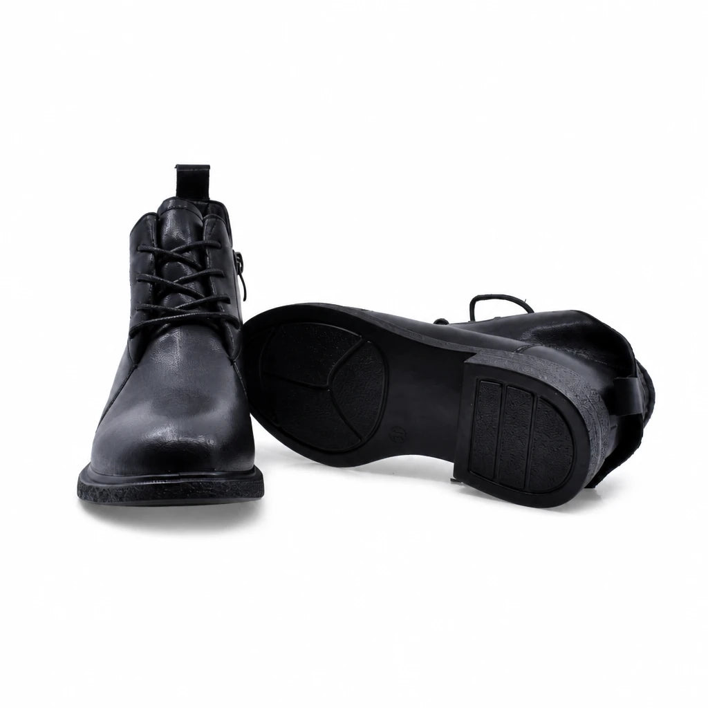 Ghete dama casual Anna Viotti piele naturala D111-B30045 negre