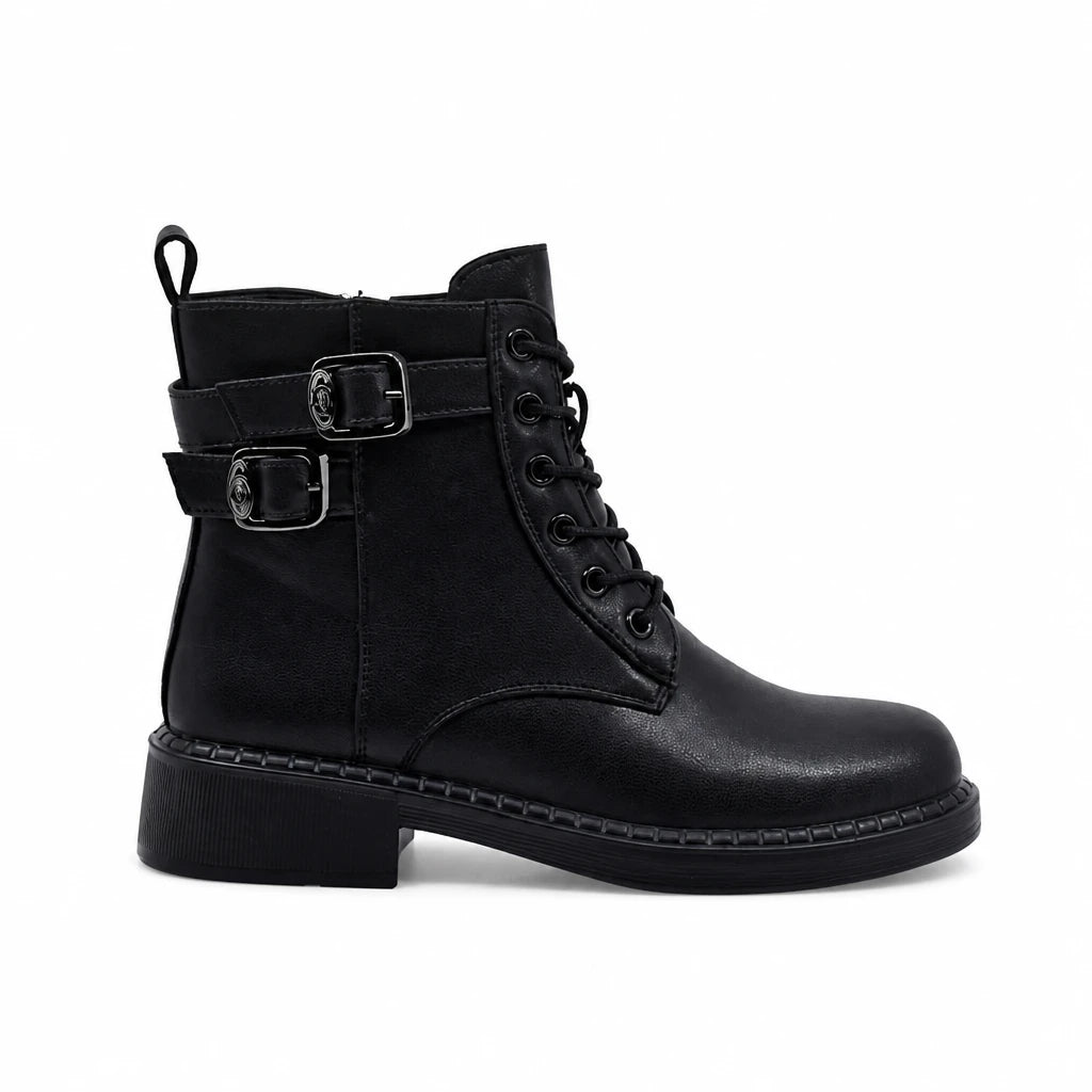 Ghete dama casual Anna Viotti piele naturala D111-B30931 negre