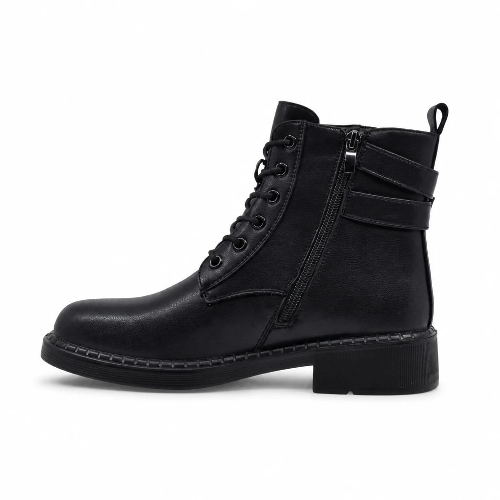 Ghete dama casual Anna Viotti piele naturala D111-B30931 negre