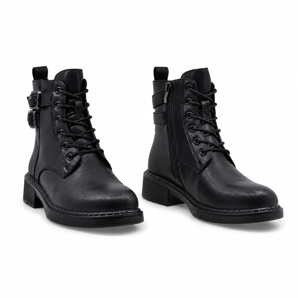 Ghete dama casual Anna Viotti piele naturala D111-B30931 negre