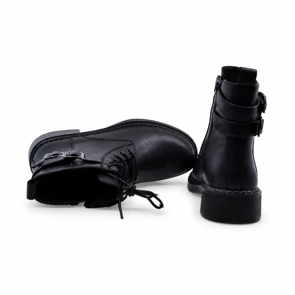 Ghete dama casual Anna Viotti piele naturala D111-B30931 negre