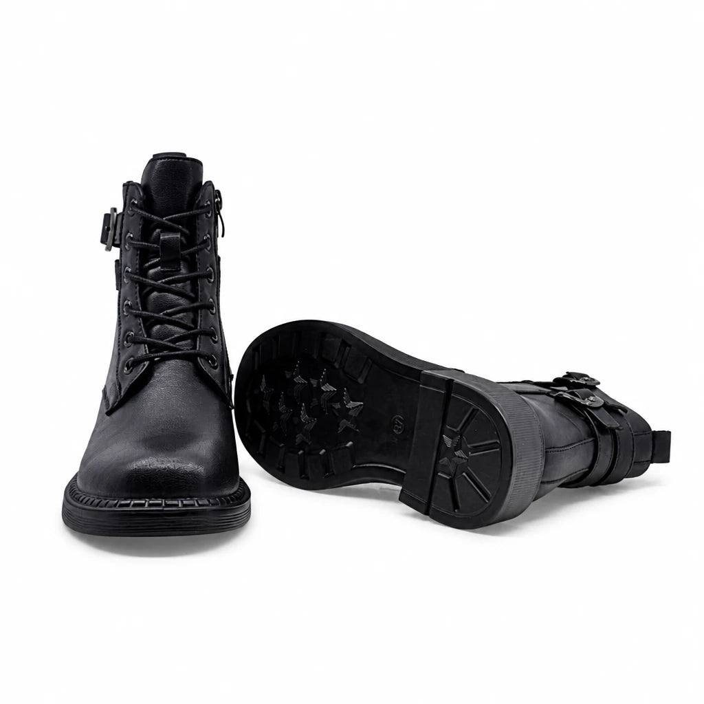 Ghete dama casual Anna Viotti piele naturala D111-B30931 negre