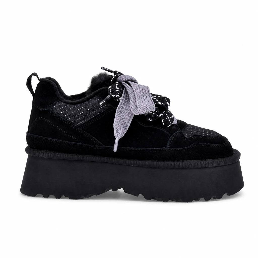 Pantofi dama casual Anna Viotti piele intoarsa D113-2681 negri