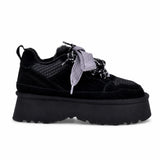 Pantofi dama casual Anna Viotti piele intoarsa D113-2681 negri