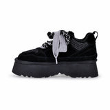 Pantofi dama casual Anna Viotti piele intoarsa D113-2681 negri