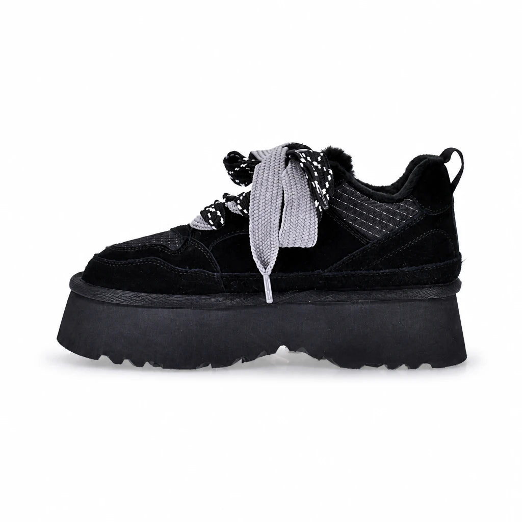 Pantofi dama casual Anna Viotti piele intoarsa D113-2681 negri