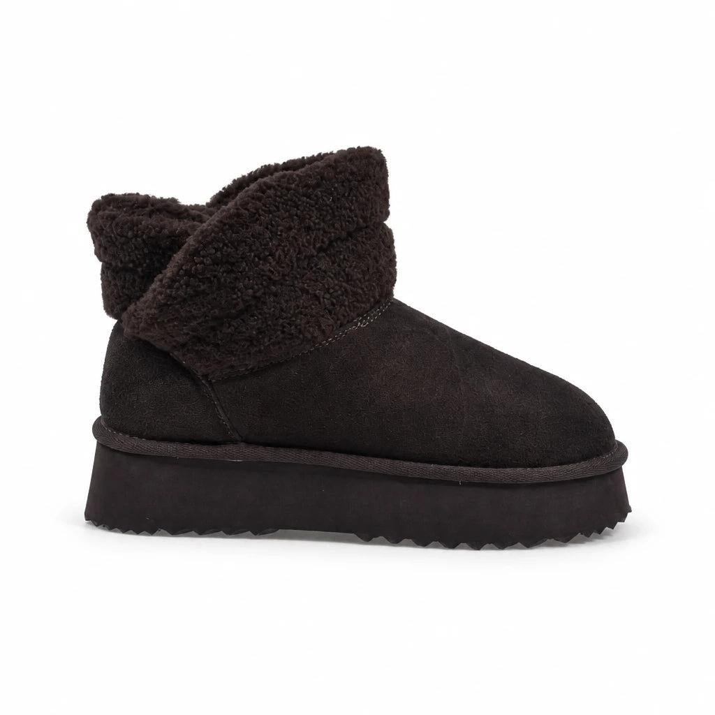 Ghete dama casual Anna Viotti piele intoarsa D113-AV2712 maro