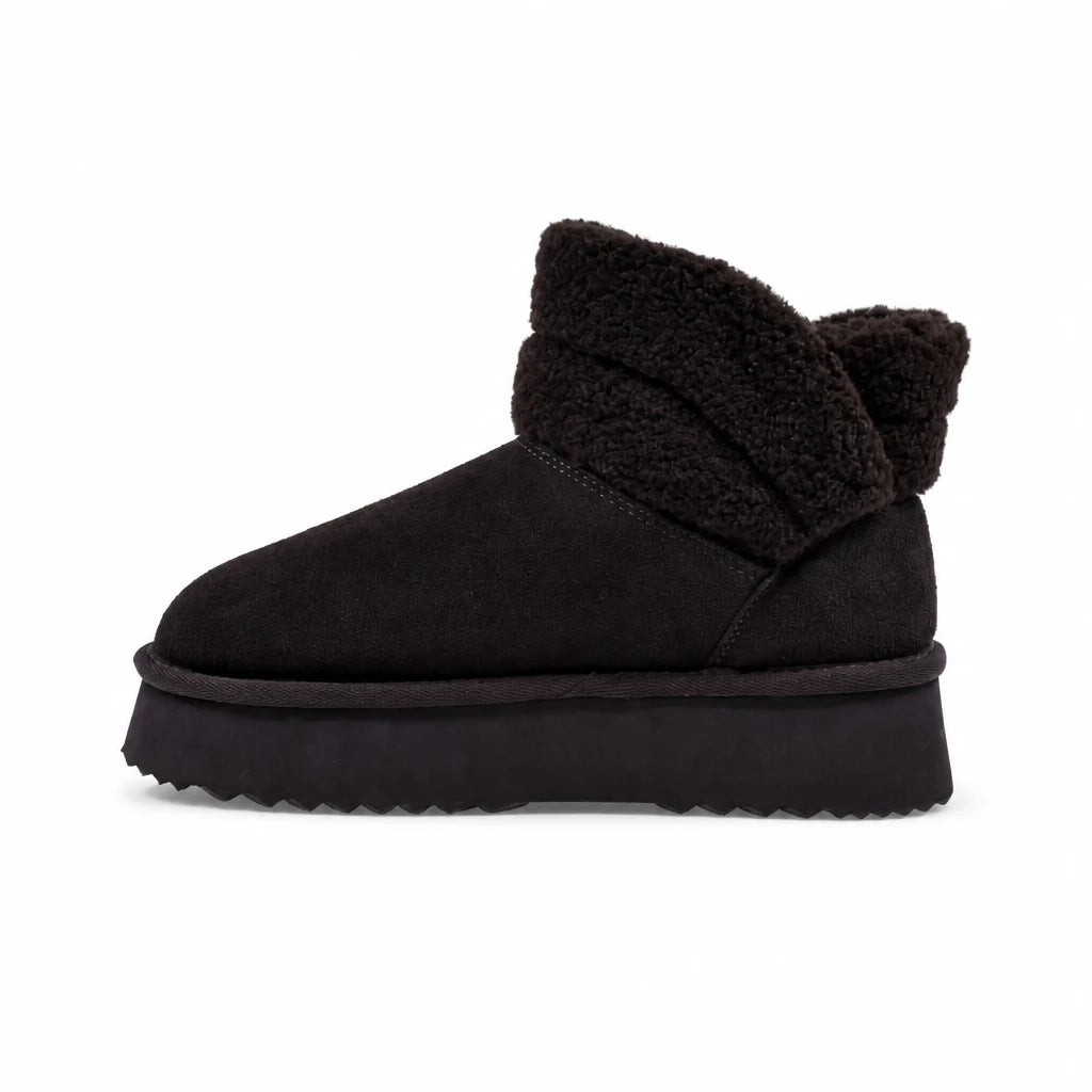 Ghete dama casual Anna Viotti piele intoarsa D113-AV2712 maro