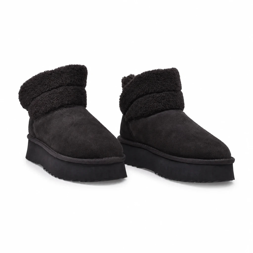 Ghete dama casual Anna Viotti piele intoarsa D113-AV2712 maro