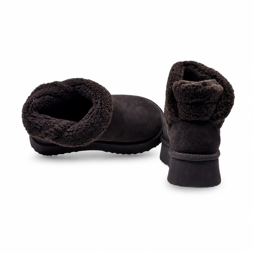 Ghete dama casual Anna Viotti piele intoarsa D113-AV2712 maro