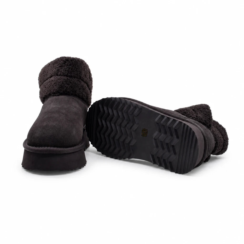 Ghete dama casual Anna Viotti piele intoarsa D113-AV2712 maro