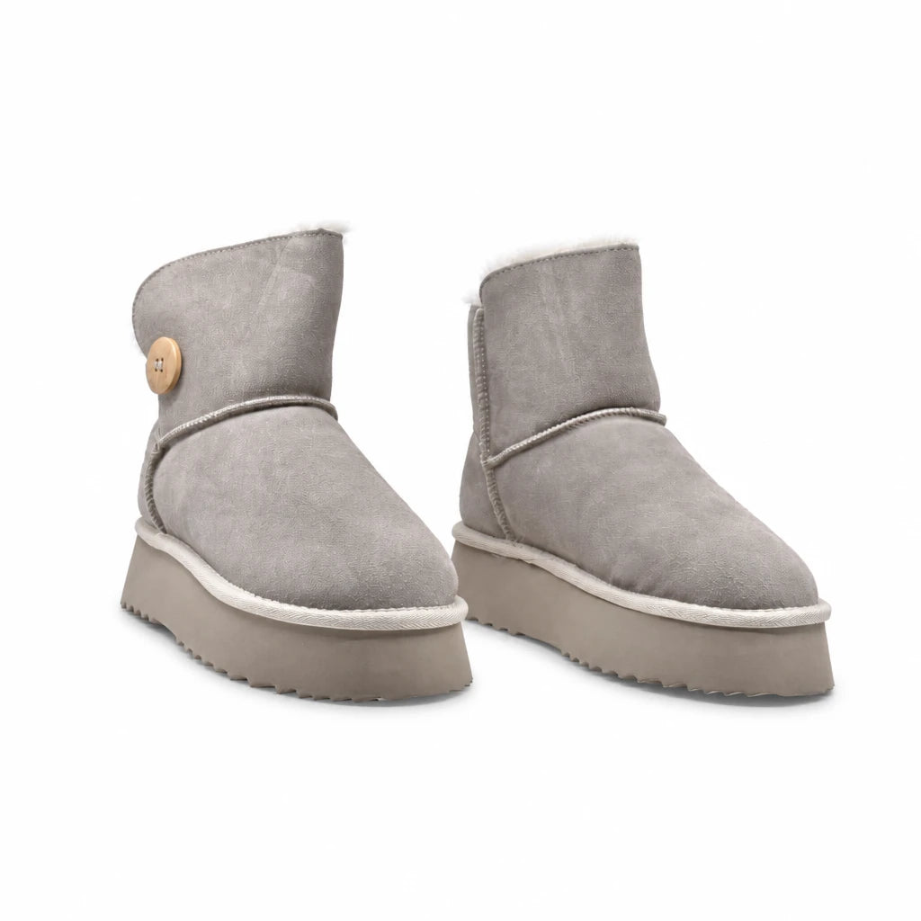 Ghete dama casual Anna Viotti piele intoarsa D113-AV2713 bej