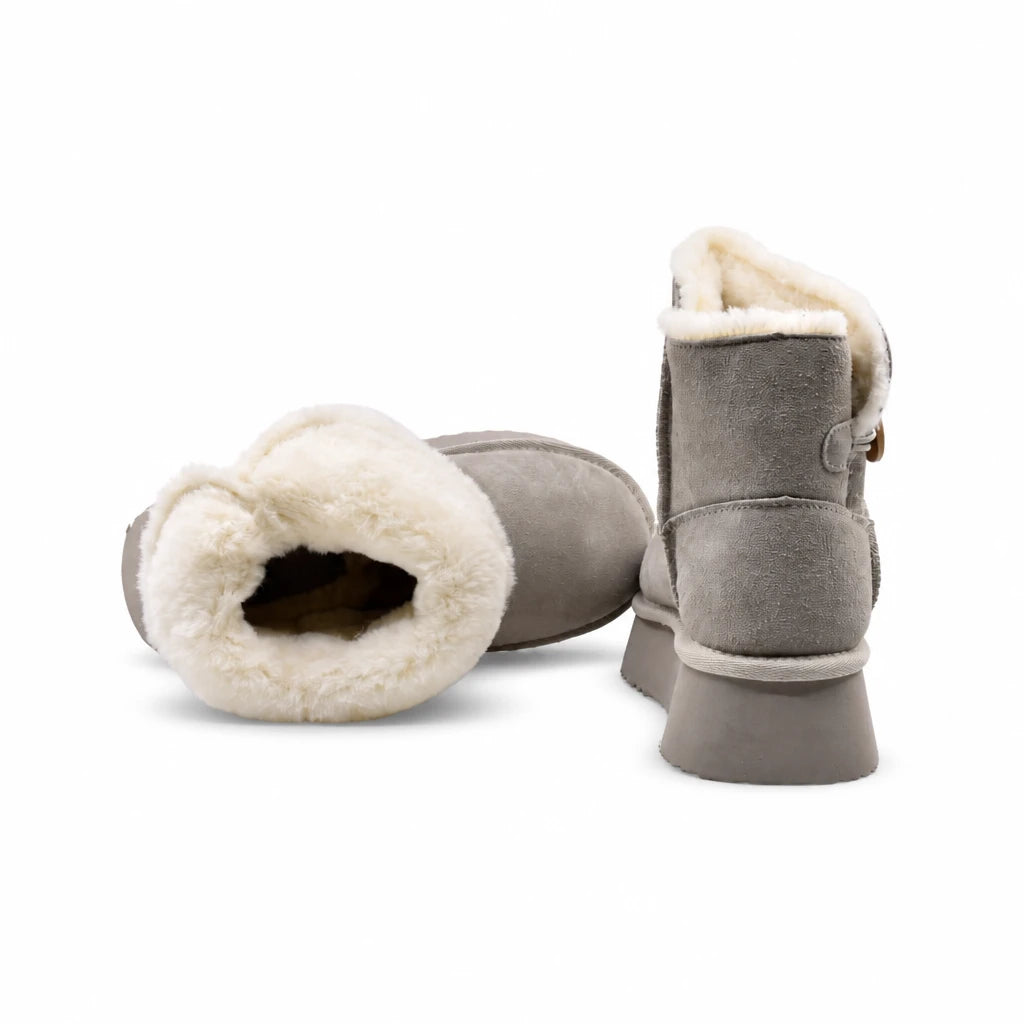 Ghete dama casual Anna Viotti piele intoarsa D113-AV2713 bej
